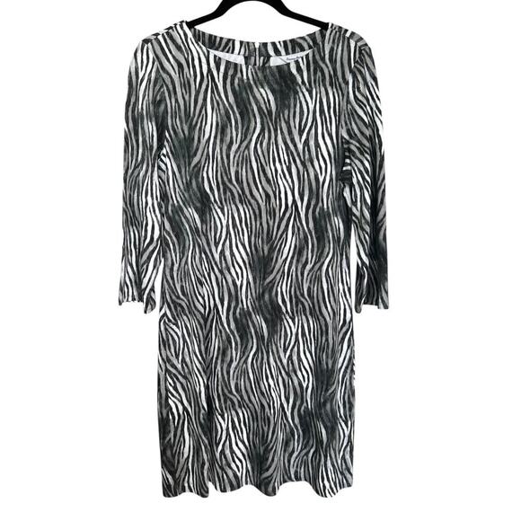 Tommy Bahama Women's Darcy Zesty Zebra Print Ponte Knit Sheath Dress Size Medium - Picture 2 of 6